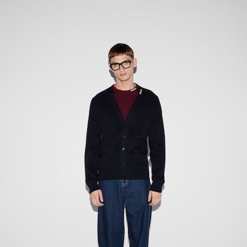 Cardigan aus Seide und Baumwolle mit Intarsie