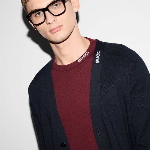 Chaqueta de algodón de seda con intarsia