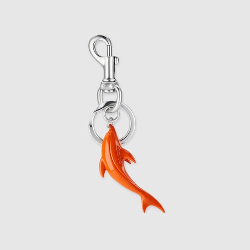 Breloque pour porte-clés gravée en forme de dauphin