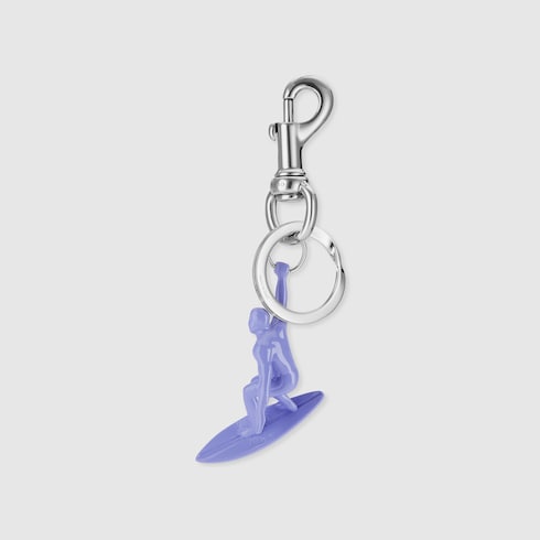 Engraved surfer keychain charm Detail 4