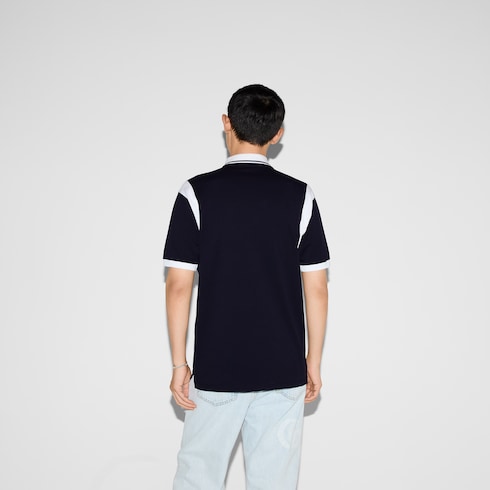 Cotton piquet polo shirt with print Detail 4