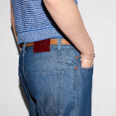 Straight fit denim trousers