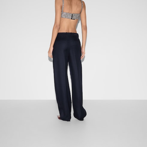 Relaxed fit embroidered wool pants Detail 4