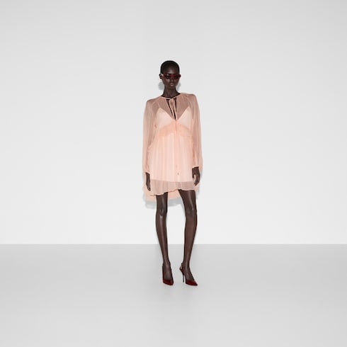 Abito in chiffon creponne di seta