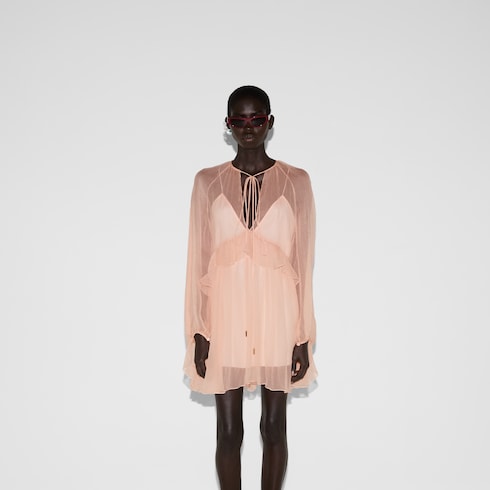 Abito in chiffon creponne di seta