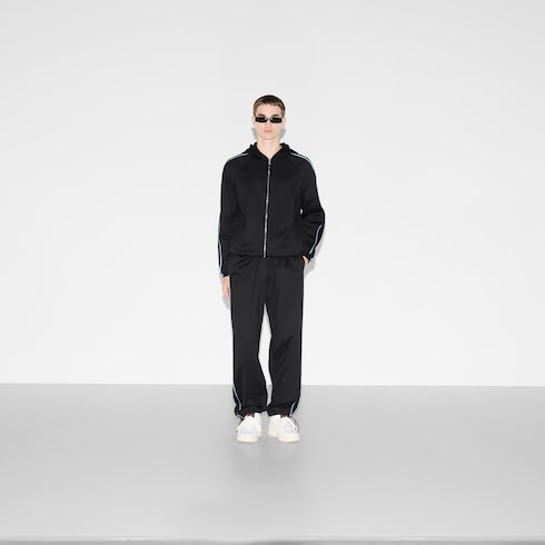 Veste zippée en jersey brodé