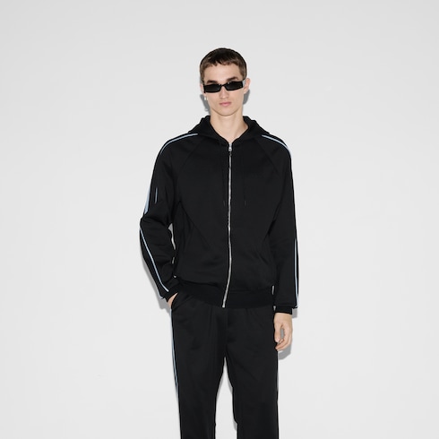 Veste zippée en jersey brodé