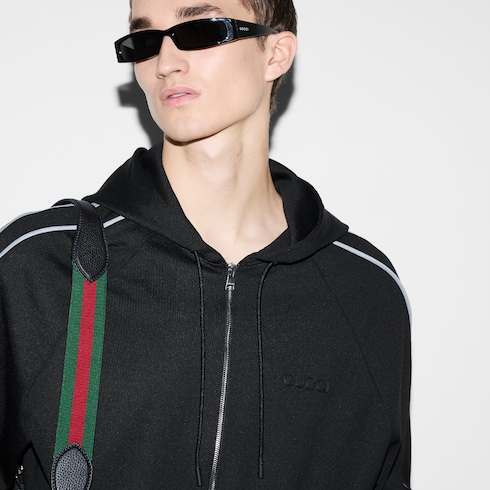 Veste zippée en jersey brodé