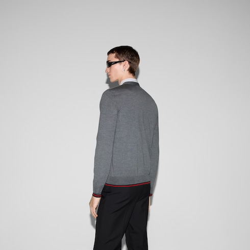 Cardigan aus Wollstrick mit Web