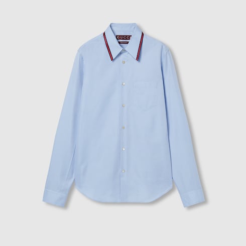 Chemise Oxford en coton avec bande Web