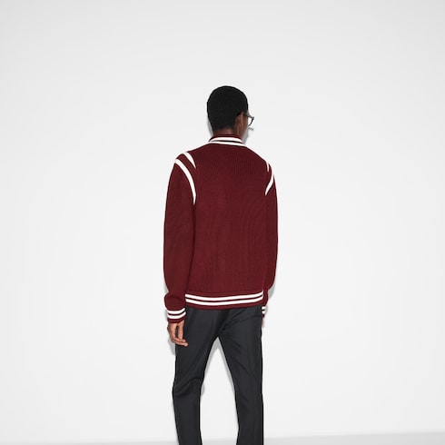 Cardigan in lana lavorata a maglia con ricamo