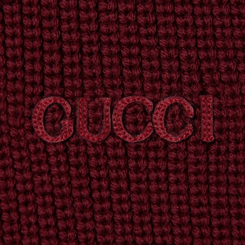 Cardigan in lana lavorata a maglia con ricamo