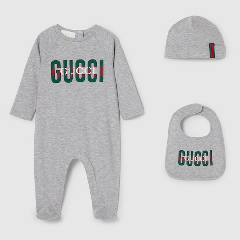 Dreiteiliges Baby-Geschenkset mit Print