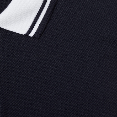 Cotton piquet polo shirt with print Detail 7