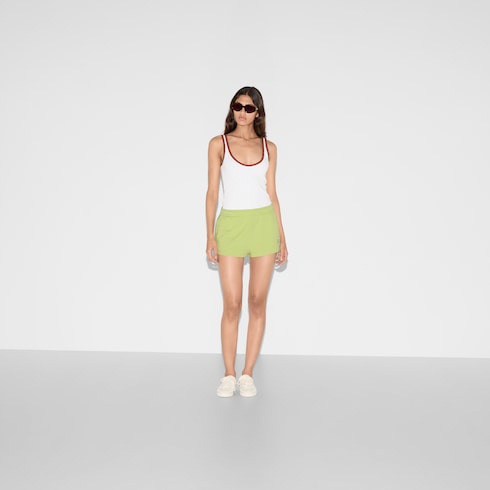 Embroidered cotton jersey shorts