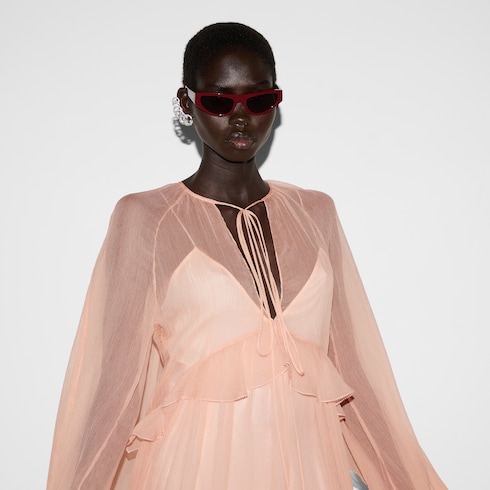 Abito in chiffon creponne di seta