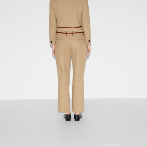 Cotton drill pants with Horsebit