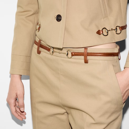 Cotton drill pants with Horsebit