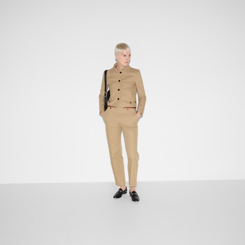 Cotton drill pants with Horsebit