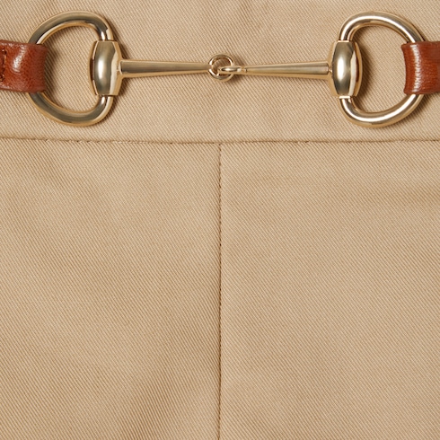 Cotton drill pants with Horsebit