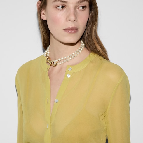 Light silk georgette knit top Detail 5