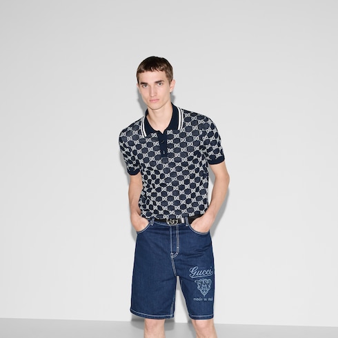 Poloshirt aus GG Baumwolljacquard-Strick