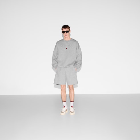 Sweat-shirt en jersey de coton embossé