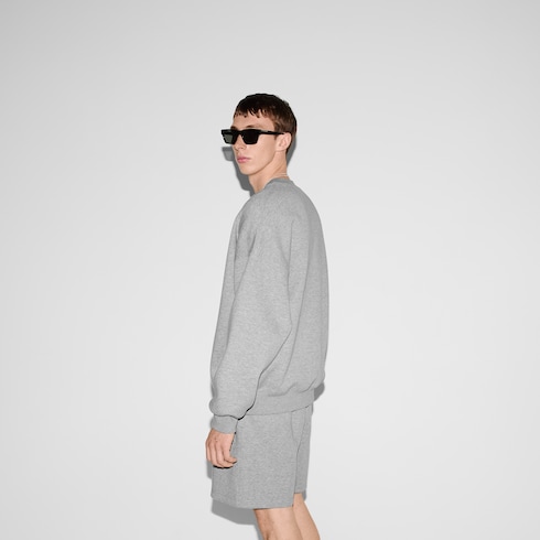Sweat-shirt en jersey de coton embossé