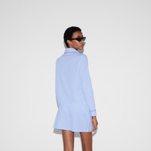 Bluse aus gestreifter Baumwolle mit Stickerei