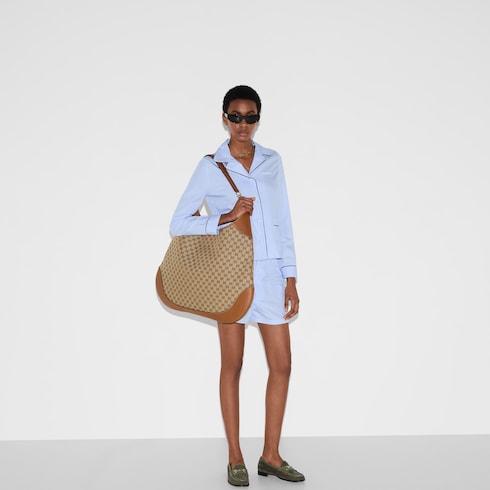 Bluse aus gestreifter Baumwolle mit Stickerei