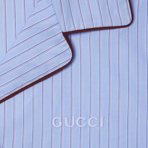 Camicia in cotone a righe con ricamo