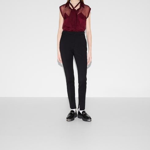 Pantalon en jersey de coton avec broderie