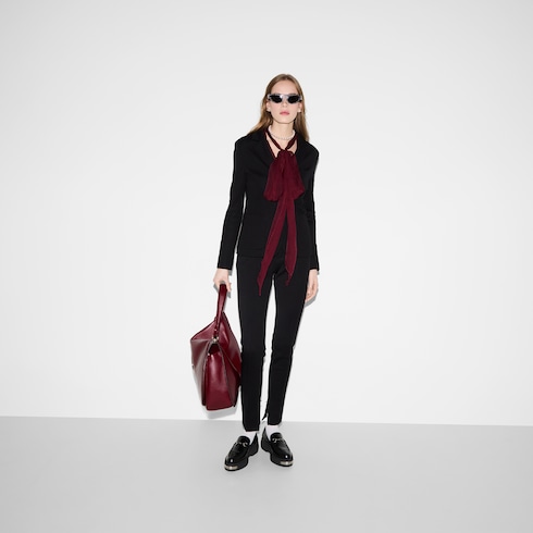 Pantalon en jersey de coton avec broderie
