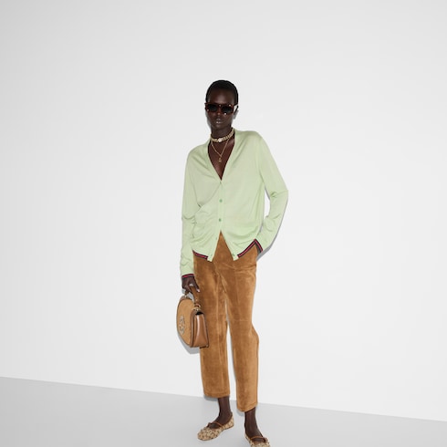 Extra fine cashmere silk cardigan