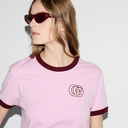 Camiseta de punto de algodón con bordado