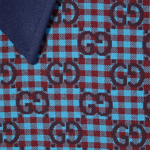 GG vichy cotton wool jacquard shirt Detail 7