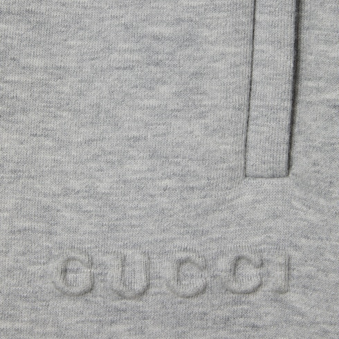 Embossed cotton jersey shorts in Grey Ready-to-wear | GUCCI® SI