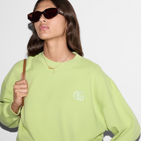 Sweat-shirt en jersey de coton avec broderie