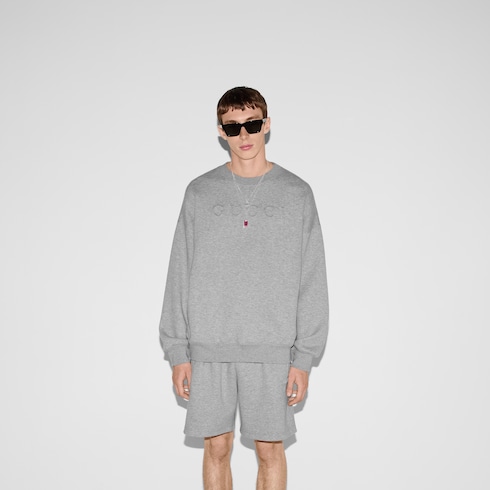 Sweat-shirt en jersey de coton embossé