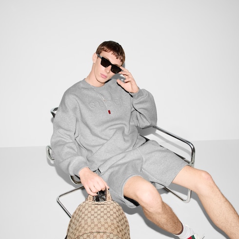 Sweat-shirt en jersey de coton embossé