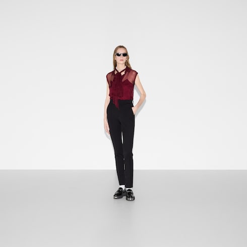 Pantalon en jersey de coton avec broderie