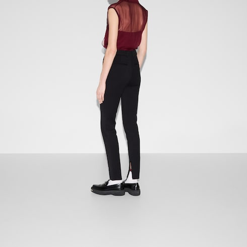 Cotton jersey pants with embroidery