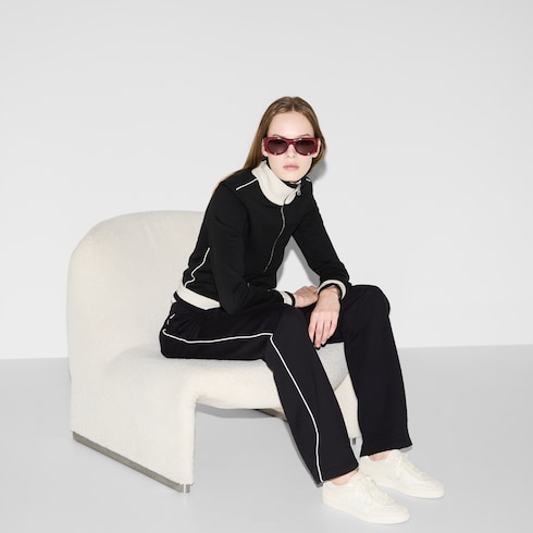 Giacca in pile di cotone con zip