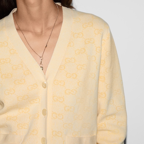 Cardigan in cotone fine con motivo GG jacquard