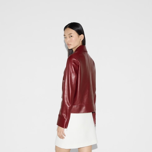 Chaqueta motera de piel