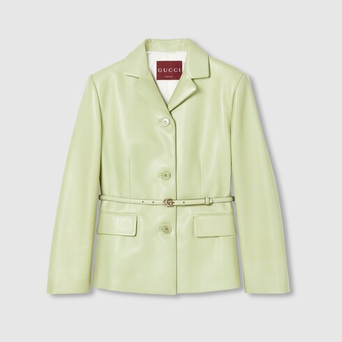 Veste en cuir brodée