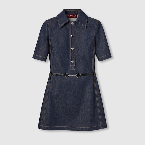 Mini abito in denim con Morsetto