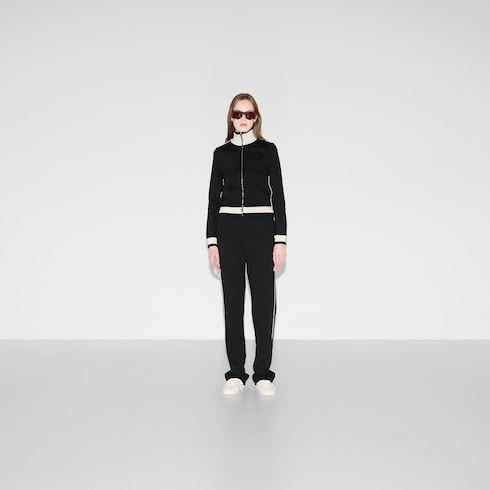 Giacca in pile di cotone con zip