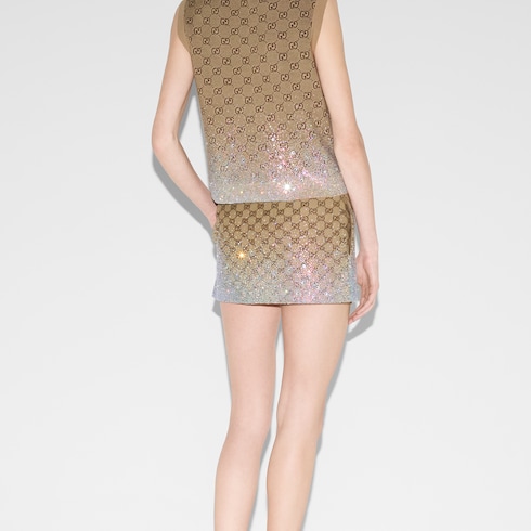 Embroidered GG canvas mini skirt