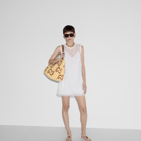 Woven large tote bag